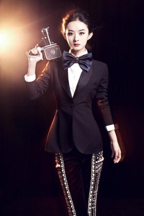 女明星帅气的西装