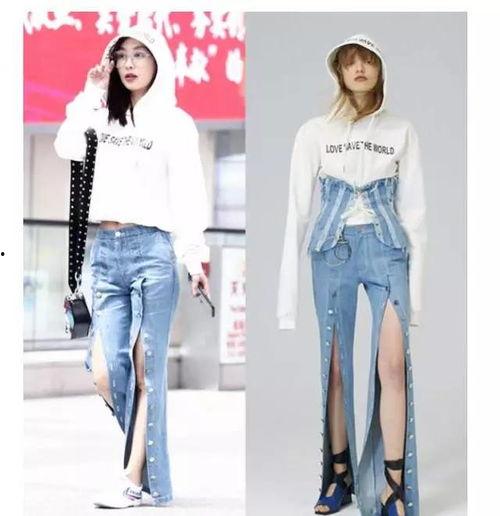 网红开衩牛仔裤图片,网红开衩牛仔裤，演绎个性与时尚的完美融合